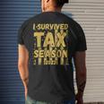 I Survived Tax Season 2023 Accountant Cpa Tax Payer Pun Joke Men's Back Print T-shirt Gifts for Him