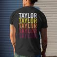 Taylor Retro Wordmark Pattern - Vintage Style Men's Back Print T-shirt Gifts for Him Taylor Retro Wordmark Pattern - Vintage Style Men's Back Print T-shirt Gifts for Him