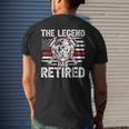 The Legend Has Retired Fireman American Flag Usa Firefighter Mens Back Print T-shirt Gifts for Him