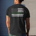 Thin Green Line Flag Military Family Vintage Patriotic Men's T-shirt Back Print Gifts for Him