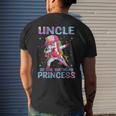 Uncle Of The Birthday Princess Girl Dabbing Unicorn Men's Back Print T-shirt Gifts for Him