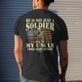 My Uncle Is A Soldier Hero Proud Army Nephew Military Family Men's T-shirt Back Print Gifts for Him