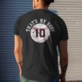 Unique Thats My Boy 10 Baseball Player Mom Or Dad Men's Back Print T-shirt Gifts for Him