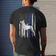 Usa Flag Clothing Police Boxer Dog Dad Thin Blue Line Men's T-shirt Back Print Gifts for Him