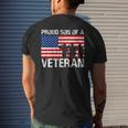 Usa United States Military Family Proud Son Of A Veteran Men's T-shirt Back Print Gifts for Him