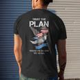 Veteran American Flag Eagle Trust The Plan Military Gifts Mens Back Print T-shirt Gifts for Him