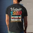 Vintage 1980 Wedding Anniversary Born In 1980 Birthday Party Men's T-shirt Back Print Gifts for Him