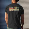 Vintage 1989 Birthday Guitar Lovers 34Th Birthday Men's Back Print T-shirt Gifts for Him
