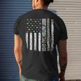Vintage American Flag Best Autism Dad Ever Autism Awareness Men's Back Print T-shirt Gifts for Him