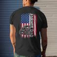 Vintage American Flag Farmer Dad Daddy Men Men's T-shirt Back Print Gifts for Him