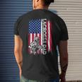 Vintage American Flag Lacrosse Dad Daddy Men Men's T-shirt Back Print Gifts for Him