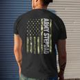 Mens Vintage Army Stepdad Usa Flag Camouflage Father’S Day Bbmtswy Men's Back Print T-shirt Gifts for Him