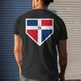 Vintage Baseball Home Plate With Dominican Republic Flag Men's T-shirt Back Print Gifts for Him