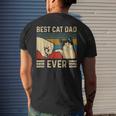 Mens Vintage Best Cat Dad Ever Bump Fit Fathers Day Men's T-shirt Back Print Gifts for Him
