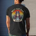 Vintage Best Cat Dad Ever Cat Riding Motorcycle Fathers Day Mens Back Print T-shirt Gifts for Him