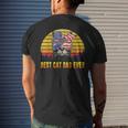 Vintage Best Cat Dad Ever Fathers Day 4Th Of July Men Men's T-shirt Back Print Gifts for Him