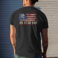 Vintage Bjj Jiu-Jitsu Dad American Usa Flag Sports Men's T-shirt Back Print Gifts for Him
