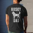 Vintage Husky Dad Dog Daddy Siberian Huskies Father Men's T-shirt Back Print Gifts for Him