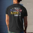 Vintage Im A Proud Navy With American Flag For Dad Men's T-shirt Back Print Gifts for Him