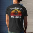 Vintage Retro Worlds Okayest Welder Welding Cool Men's T-shirt Back Print Gifts for Him
