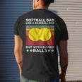 Vintage Softball Dad Like A Baseball Dad Us Flag Fathers Day Mens Back Print T-shirt Gifts for Him