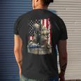 Vintage Us Flag Veteran Thank You Military Boot Veteran Day Men's Back Print T-shirt Gifts for Him