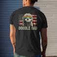 Vintage Usa American Flag Doodle Dad Lgbt Gay Pride Men's T-shirt Back Print Gifts for Him