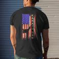 Vintage Usa American Flag Karate Dad Karateka Silhouette Men's T-shirt Back Print Gifts for Him