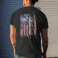 Vintage Usa Flag Proud Swimming Dad Swim Swimmer Silhouette Men's T-shirt Back Print Gifts for Him