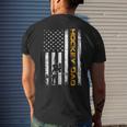 Vintage Usa Ice Hockey Dad American Flag Fathers Day Men's Back Print T-shirt Gifts for Him