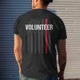 Volunr Fire Fighter Thin Red Line Flag Family Men's T-shirt Back Print Gifts for Him