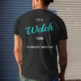 Welch Last Name Family Names Mens Back Print T-shirt Gifts for Him