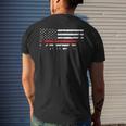 Wildland Firefighter Red Line American Flag Men's T-shirt Back Print Gifts for Him
