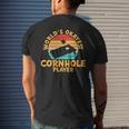 World Okayest Cornhole Player Funny Cornhole Mens Back Print T-shirt Gifts for Him