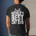 Worlds Best Cat Dad Cats Lover Men's Back Print T-shirt Gifts for Him