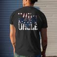 Worlds Best Uncle Eagle American Flag Uncle Men's Back Print T-shirt Gifts for Him