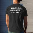 Mens Mens World’S Okayest Cat Dad V2 Men's Back Print T-shirt Gifts for Him