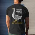 Worlds Silliest Goose On The Loose Men's Back Print T-shirt Gifts for Him