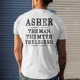Asher The Man The Myth The Legend First Name MensMens Back Print T-shirt Gifts for Him
