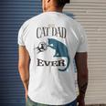 Best Cat Dad Ever Fist Bump Blue Cat Personalized Cat Dad Men's Back Print T-shirt Gifts for Him