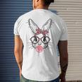 Bunny Face With Pink Sunglasses Bandana Happy Easter Day Men's Back Print T-shirt Gifts for Him