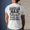 Family Fathers Day Dad Daughter Madeline Name Men Mens Back Print T-shirt Gifts for Him