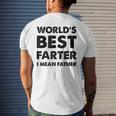 Mens Fathers Day Vintage Dad Worlds Best Farter I Mean Father Men's T-shirt Back Print Gifts for Him