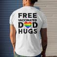 Gay Pride Free Vaccinated Dad Hugs Lgbt Lesbian Mens Back Print T-shirt Gifts for Him