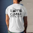 Happy Camper Fueled By Alcohol Camping Drinking Party Men's Back Print T-shirt Gifts for Him