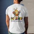 Be Kind Autism Awareness Puzzle Bee Dabbing Support Kids Men's Back Print T-shirt Gifts for Him
