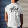 Lawn Enforcement Officer Dad Joke Grandpa Landscaping Men's T-shirt Back Print Gifts for Him