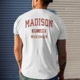 Madison Wisconsin Wi Vintage Athletic Sports Men's Back Print T-shirt Gifts for Him