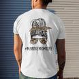 Messy Bun Life Of A Mom Of A Marine Mothers Day Military Gift For Womens Mens Back Print T-shirt Gifts for Him