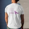 Military Child Purple Up I Am Military Kid Strong Flag Usa Mens Back Print T-shirt Gifts for Him